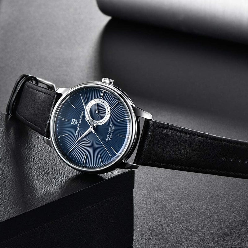 Pagani Design Vintage Men's Watch VH65 Quartz Movement with Leather Strap - Waterproof Business Sport Wristwatch - Image 4